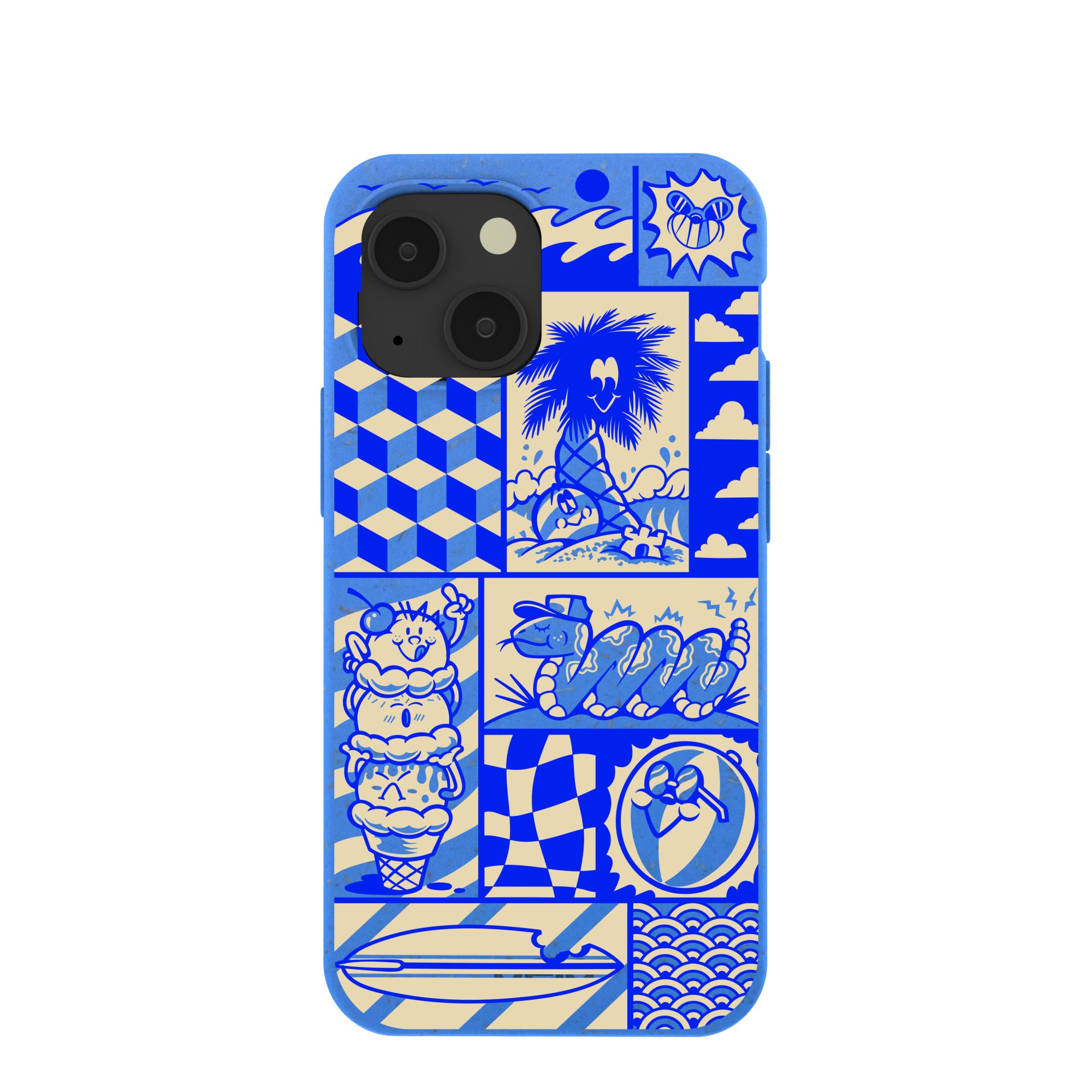 Electric Blue Summer Blues iPhone 13 Mini Case - image 1