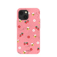 Bubblegum Pink Bees n Berries iPhone 13 Mini Case