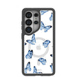 Clear Blue Butterflies Samsung Galaxy S26 Ultra Case With Noir Ridge (Magnetic Charging included)
