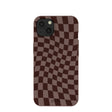 Chocolate Brown Cafe Check iPhone 13 Case