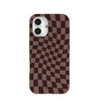 Chocolate Brown Cafe Check iPhone 16 Case