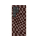 Chocolate Brown Cafe Check Samsung Galaxy S24 Ultra Case