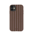 Chocolate Brown Cocoa Stripes iPhone 11 Case