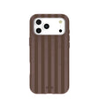 Chocolate Brown Cocoa Stripes iPhone 17 Pro Max Case