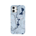Powder Blue Contour Lines iPhone 16 Plus Case