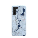 Powder Blue Contour Lines Samsung Galaxy S21 Case