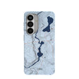 Powder Blue Contour Lines Samsung Galaxy S26 Case