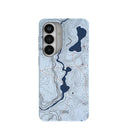 Powder Blue Contour Lines Samsung Galaxy S26 Case