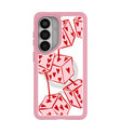 Clear Dicey Cherries Samsung Galaxy S26 Case With Petal Pink Ridge (Magnetic Charging included)