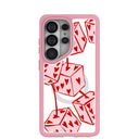 Clear Dicey Cherries Samsung Galaxy S26 Ultra Case With Petal Pink Ridge (Magnetic Charging included)