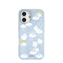 Powder Blue Fluffy Flower iPhone 16 Case