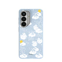 Powder Blue Fluffy Flower Samsung Galaxy S26 Case