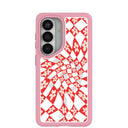 Clear Funky Fleurs Samsung Galaxy S26 Case With Petal Pink Ridge (Magnetic Charging included)