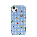 Powder Blue Gingham Farmhouse iPhone 15 Case