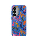 Electric Blue Jungle Cat Samsung Galaxy S26 Case