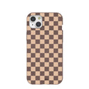 Chocolate Brown Latte Check iPhone 15 Plus Case
