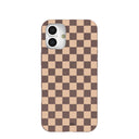 Chocolate Brown Latte Check iPhone 16 Plus Case