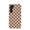 Chocolate Brown Latte Check Samsung Galaxy S25+(Plus) Case