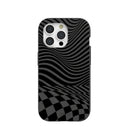 Black Melted Checkers iPhone 15 Pro Case