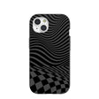 Black Melted Checkers iPhone 15 Case