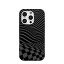 Black Melted Checkers iPhone 16 Pro Case