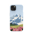 Powder Blue Mountains and Blooms iPhone 13 Case