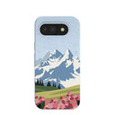 Powder Blue Mountains and Blooms Google Pixel 10a Case