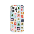 Powder Blue Noel Stamps iPhone 14 Pro Case