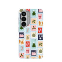 Powder Blue Noel Stamps Samsung Galaxy S26 Case
