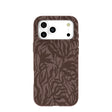 Chocolate Brown Rustic Leaves iPhone 17 Pro Max Case