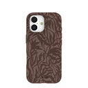 Chocolate Brown Rustic Leaves iPhone 17 Case