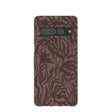 Chocolate Brown Rustic Leaves Google Pixel 7 Pro Case