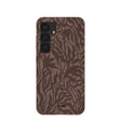 Chocolate Brown Rustic Leaves Samsung Galaxy S25 Case