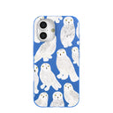 Electric Blue Snowy Owls iPhone 16 Case