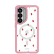Clear Summer Berries Samsung Galaxy S26 Case With Petal Pink Ridge (Magnetic Charging included)