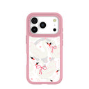 Clear Swan Garden iPhone 17 Pro Case With Petal Pink Ridge (MagSafe included)