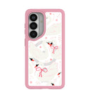 Clear Swan Garden Samsung Galaxy S26 Case With Petal Pink Ridge (Magnetic Charging included)