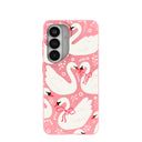 Bubblegum Pink Swan Garden Samsung Galaxy S26 Case
