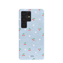 Powder Blue Sweet Cherries Samsung Galaxy S25 Ultra Case