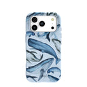 Powder Blue Whales iPhone 17 Pro Case