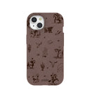 Chocolate Brown Wild Frontier iPhone 15 Case
