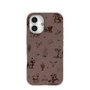 Chocolate Brown Wild Frontier iPhone 16 Case