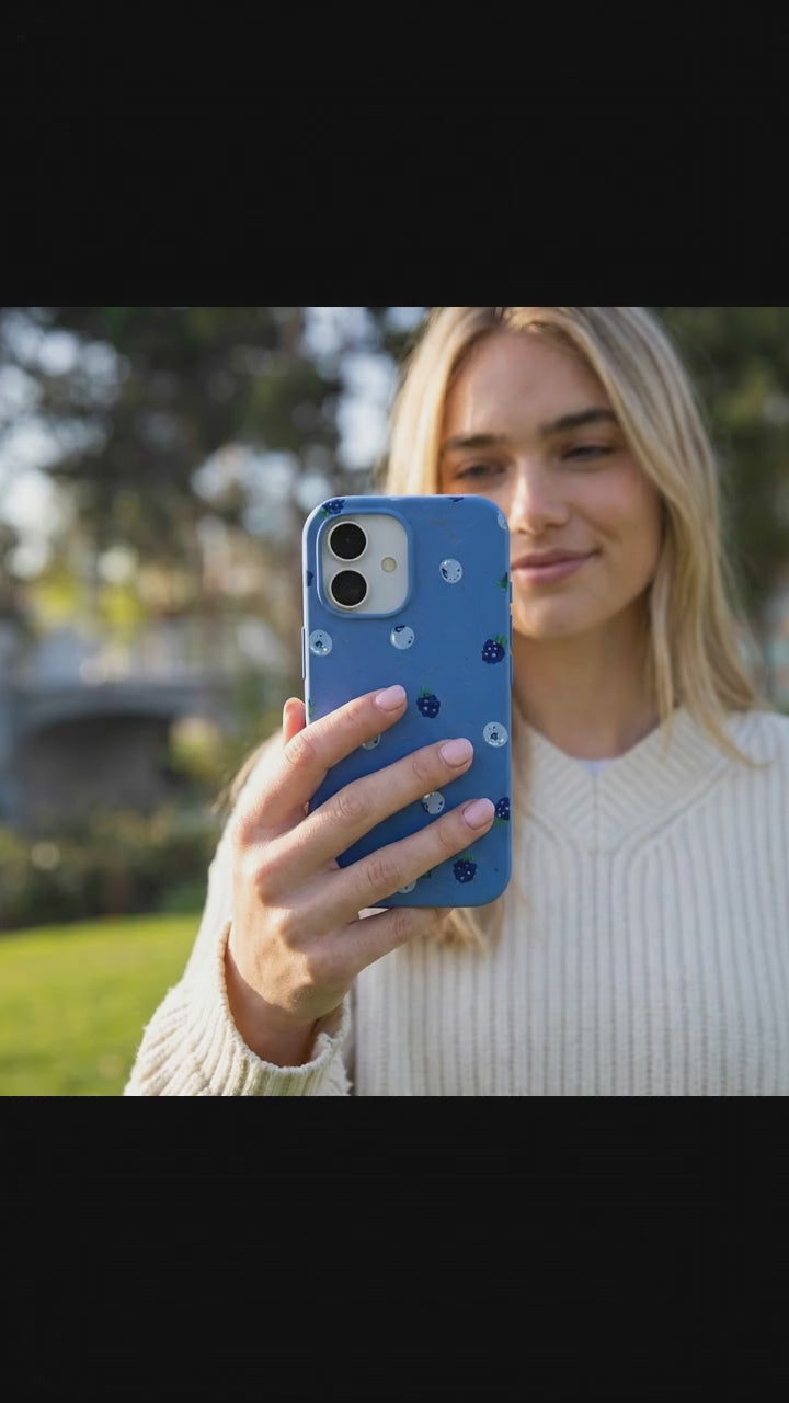 Electric Blue Black and Blue iPhone 17 Case - Product video demonstration