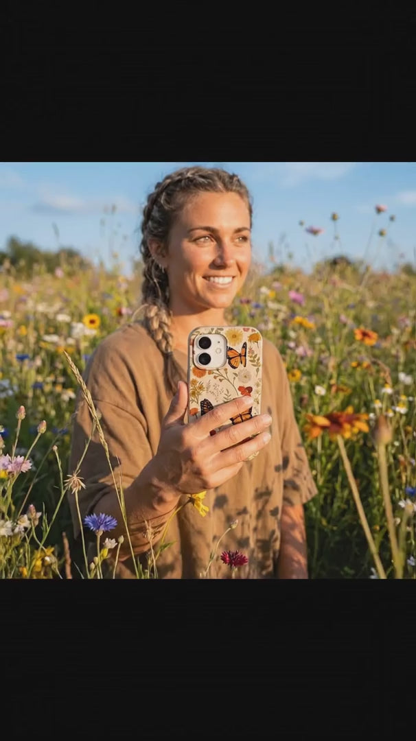 Seashell Monarch Butterfly iPhone 17 Pro Case - Product video demonstration