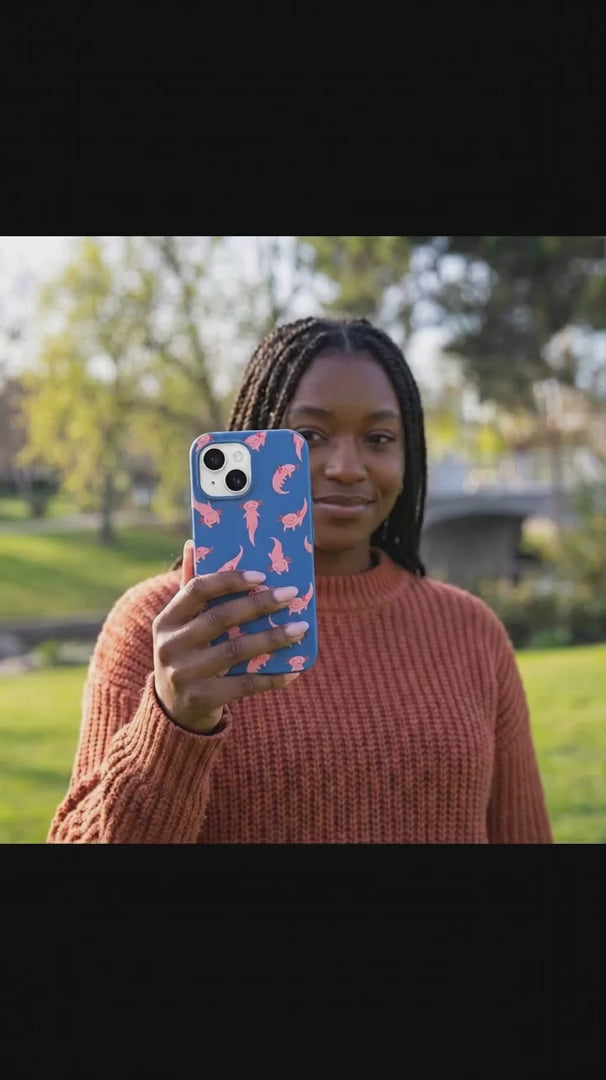 Electric Blue Axolotls iPhone 16 Pro Case - Product video demonstration
