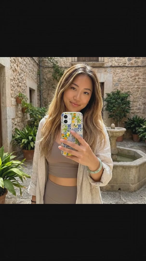 Seashell Amalfi Fruits iPhone 16 Pro Max Case - Product video demonstration