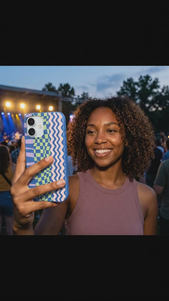 Electric Blue Mixed Up iPhone 17 Case - Product video demonstration