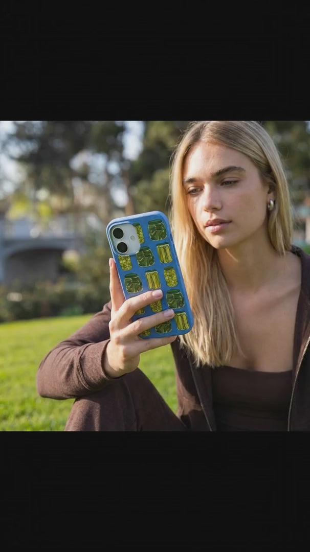 Electric Blue Pickling Pickles iPhone 17 Pro Case - Product video demonstration