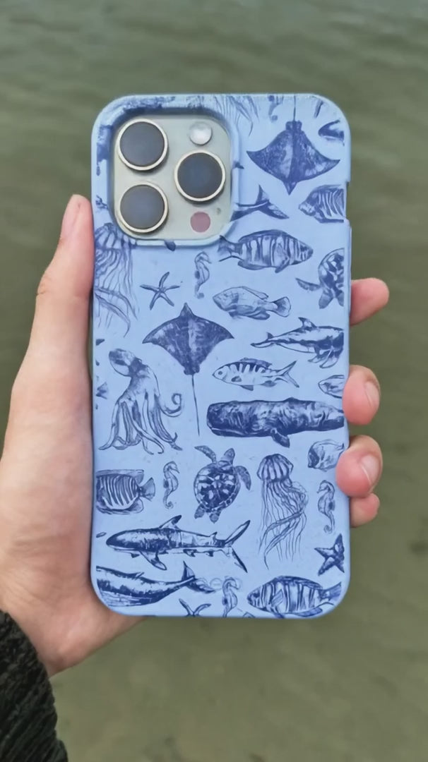 Powder Blue Marine Life iPhone 11 Case