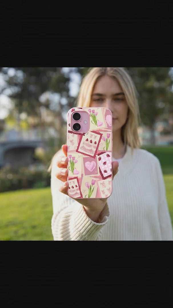 Bubblegum Pink Love Letters iPhone 15 Case - Product video demonstration
